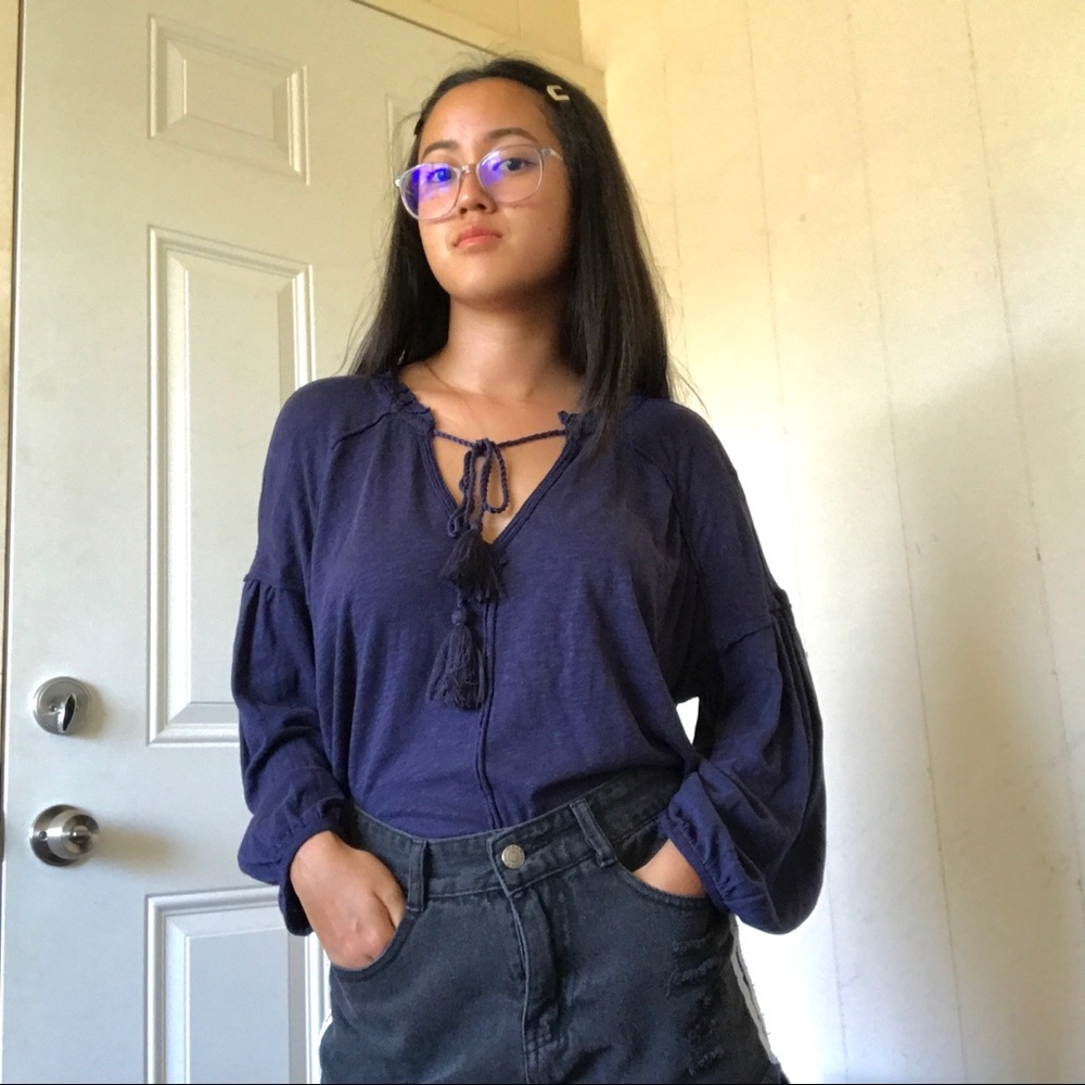 Caslon petite peasant top
